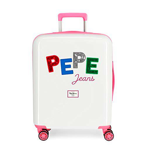 Pepe Jeans Kim Maleta de Cabina Multicolor 40x55x20 cms Rígida ABS Cierre TSA Integrado 38,4L 2 kgs 4 Ruedas Dobles Equipaje de Mano