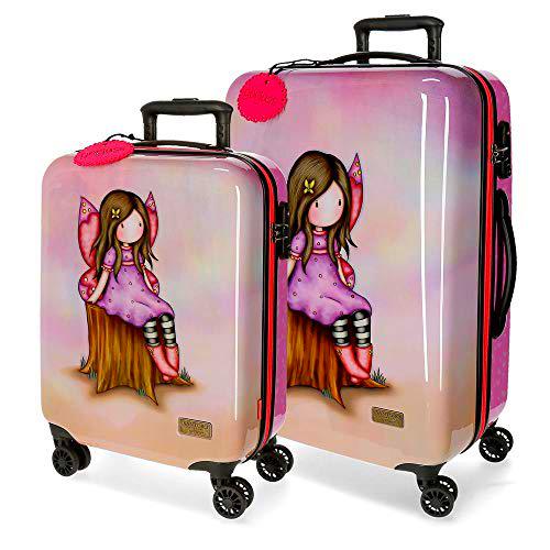 Santoro Gorjuss Wishing and Hoping Juego de Maletas Multicolor 55/67 cms Rígida ABS Cierre TSA 97L 4 Ruedas Dobles Equipaje de Mano