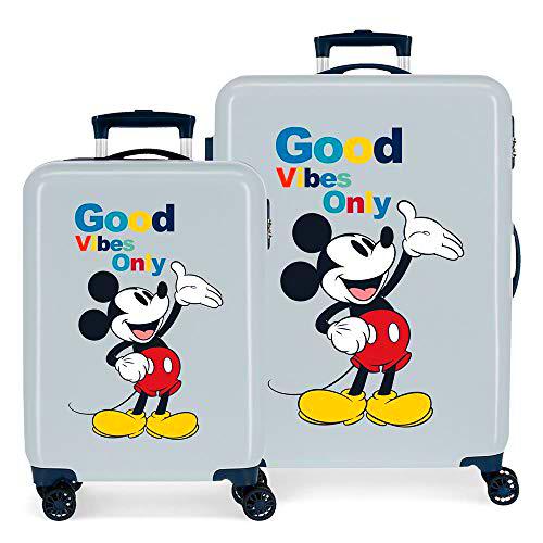 Disney Mickey Original Juego de Maletas Azul 55/68 cms Rígida ABS Cierre de combinación Lateral 104L 2,66 kgs 4 Ruedas Dobles Equipaje de Mano