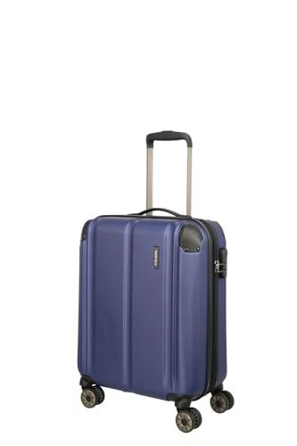 Travelite Leicht, flexibel, sicher: „City“-Hartschalenkoffer für Urlaub und Business (auch mit Vortasche) Equipaje de Mano 55 Centimeters 40 Azul (Marine)