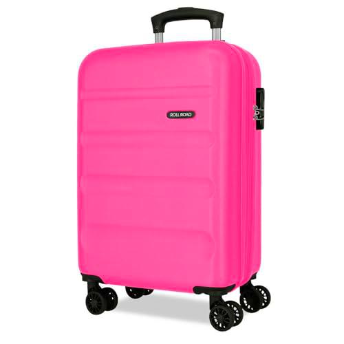 Roll Road Flex Maleta de Cabina Rosa 35x55x20 cms Rígido 2,5 kgs Cierre de combinación Lateral ABS 2,5 kgs 33L Extensible Equipaje de Mano