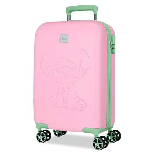 Joumma Disney Travelling with Stitch Maleta de Cabina Rosa 36x55x20 cms Rígido 2,4 kgs Cierre de combinación Lateral ABS 2,4 kgs 32L Equipaje de Mano
