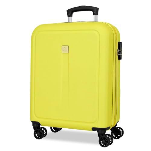 Roll Road Camboya Maleta de Cabina Amarillo 40x55x20 cms Rígido 2,9kgs Cierre de combinación Lateral ABS 2,9kgs 37L Extensible Equipaje de Mano