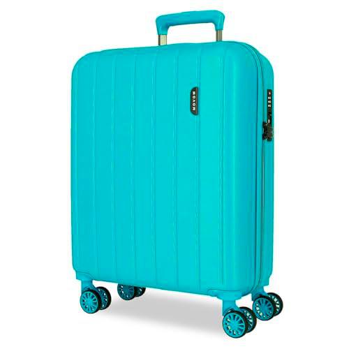 Movom Wood Maleta de Cabina Azul 40x55x20 cms Rígido 2,8 kgs Cierre TSA ABS 2,8 kgs 37L Equipaje de Mano