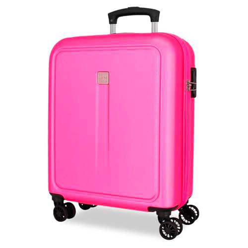 Roll Road Camboya Maleta de Cabina Rosa 40x55x20 cms Rígido 2,9kgs Cierre de combinación Lateral ABS 2,9kgs 37L Extensible Equipaje de Mano