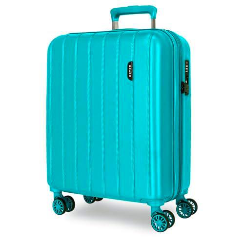 Movom Wood Maleta de Cabina Azul 40x55x20 cms Rígido 2,8 kgs Cierre TSA ABS 2,8 kgs 37L Extensible Equipaje de Mano
