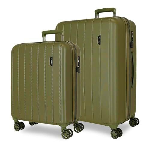 MOVOM Wood, Maleta de Cabina, Equipaje, Interior con Dos Compartimentos