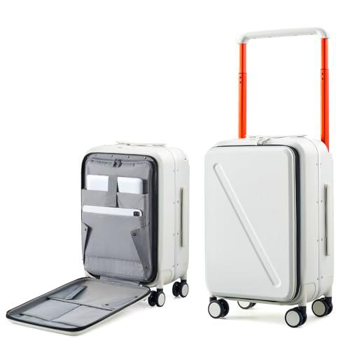MILADA Maletas rígidas para Equipaje, White, 20-Inch Carry-On