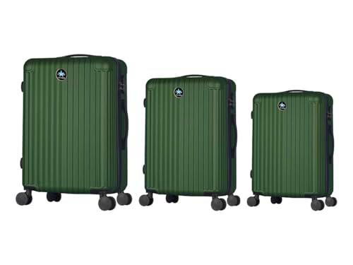 Wintem Juego de 3 Maletas rígidas Verdes con Ruedas 360º y asa telescópica