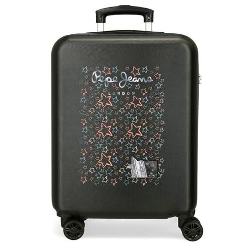Pepe Jeans Cintia Maleta de Cabina Negro 38x55x20 cms Rígido 2,5 kgs Cierre de combinación Lateral ABS 2,5 kgs 35L Equipaje de Mano by Joumma Bags