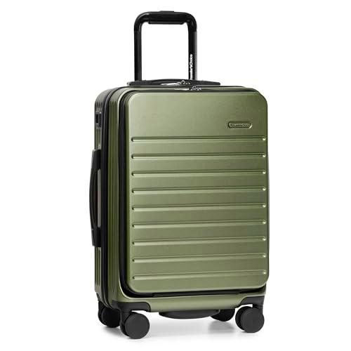 Traveler's Choice Equipaje de Mano rígido de policarbonato con Bolsillo Frontal