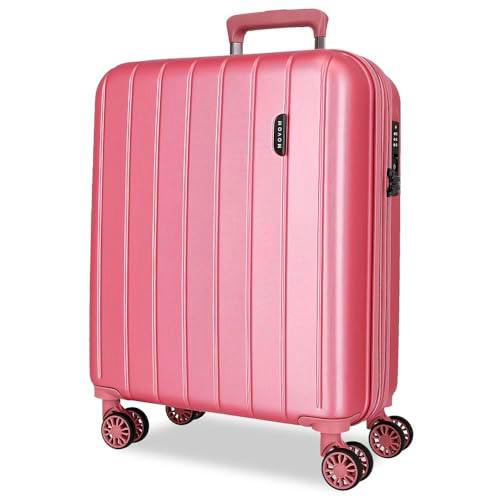 Movom Wood Maleta de Cabina Rosa 40x55x20 cms Rígido 2,8 kgs Cierre TSA ABS 2,8 kgs 37L Extensible Equipaje de Mano