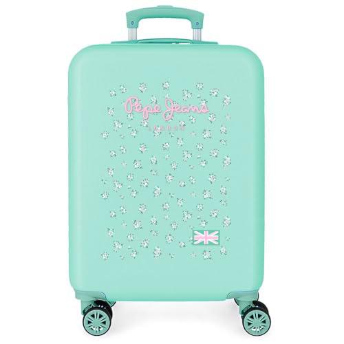 Pepe Jeans Nora Maleta de Cabina Azul 38x55x20 cms Rígido 2,5 kgs Cierre de combinación Lateral ABS 2,5 kgs 35L Equipaje de Mano by Joumma Bags