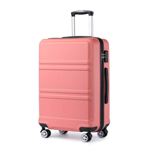 Kono Maleta Cabina Maletas de Viaje Cabina Rígida ABS Equipaje de Mano con 4 Ruedas y Cerradura de Combinación TSA (S, Rosa Oro)