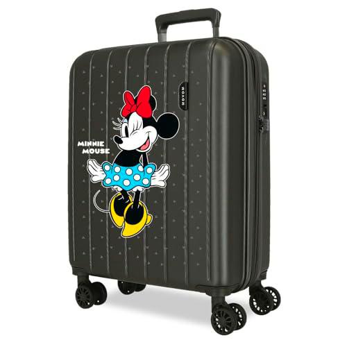 Joumma Disney Minnie Line Maleta de Cabina Antracita 40x55x20 cms rígida 2,8 kgs Cierre TSA Integrado ABS 2,8 kgs 37L Extensible Equipaje de Mano