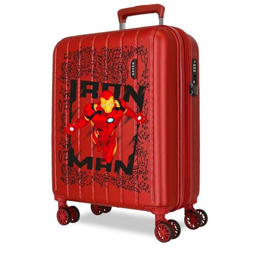 Joumma Marvel Ironman Maleta de Cabina Rojo 40x55x20 cms rígida 2,8 kgs Cierre TSA Integrado ABS 2,8 kgs 37L Extensible Equipaje de Mano