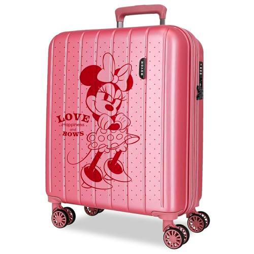 Joumma Disney Minnie Love Maleta de Cabina Rosa 40x55x20 cms rígida 2,8 kgs Cierre TSA Integrado ABS 2,8 kgs 37L Extensible Equipaje de Mano