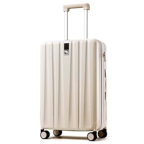 Hanke, Blanco Marfil, Carry-On 16-Inch, Hanke Maleta rígida ligera y resistente a los arañazos.