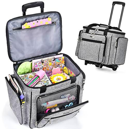 CAB55 Bolsa de Manualidades con Ruedas para Mujer, Bolsa de Mano con Ruedas para Mujer