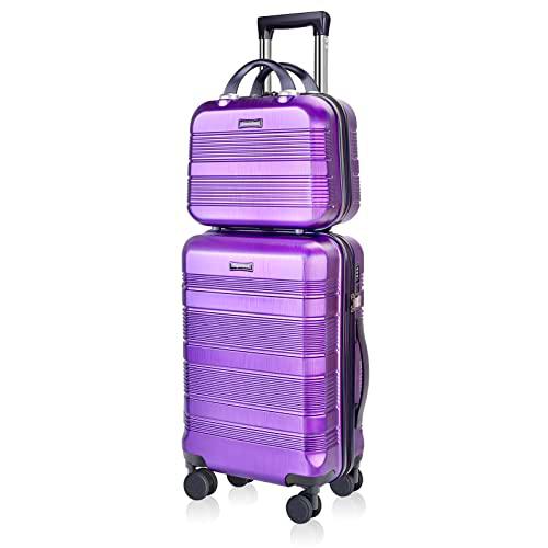 GigabitBest Equipaje de Mano, Maleta de Transporte Ligera de ABS + PC con Cerradura TSA