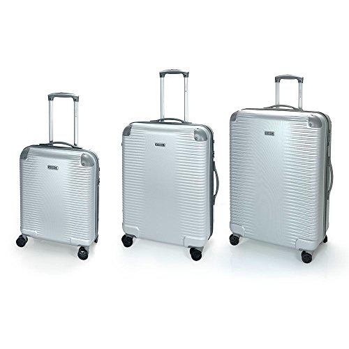 Gabol - Balance | Set de Maletas de Viaje Rigidas de Color Plata con Maleta de Cabina