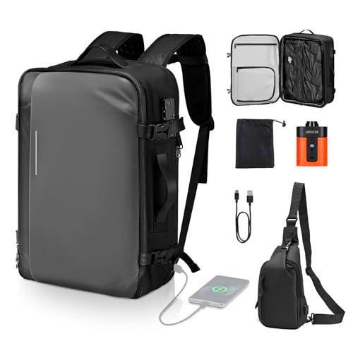 VEVOR Mochila de Viaje al Vacío 65 L, Expandible, con Bomba